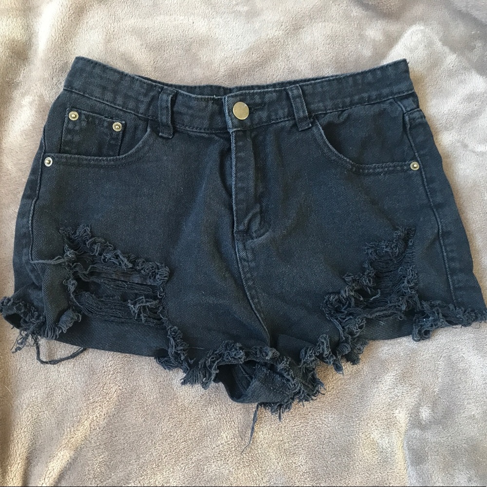 black shorts